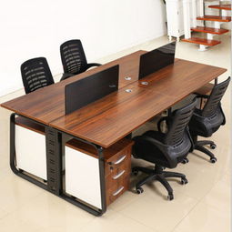 長沙廠家批發(fā)簡約辦公家具4人位職員辦公桌椅屏風卡座員工電腦桌