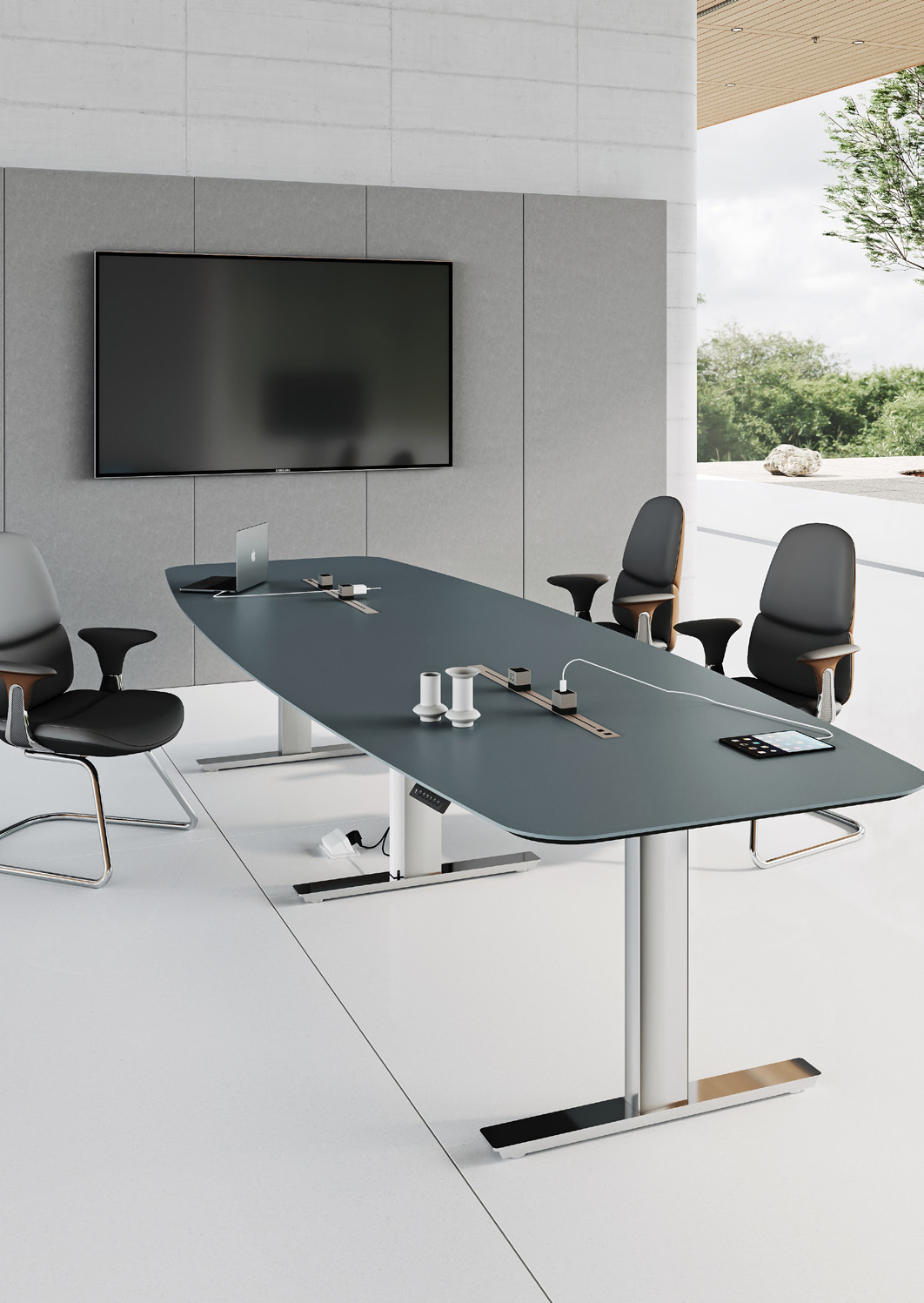 電動(dòng)升降辦公桌班臺(tái)升降會(huì)議桌智能辦公家具